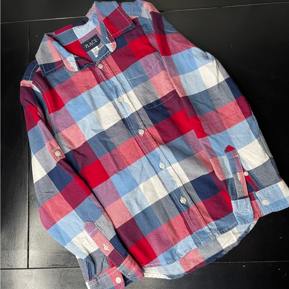 Place Plaid Boy’s Shirt - Red and Blue size 7/8